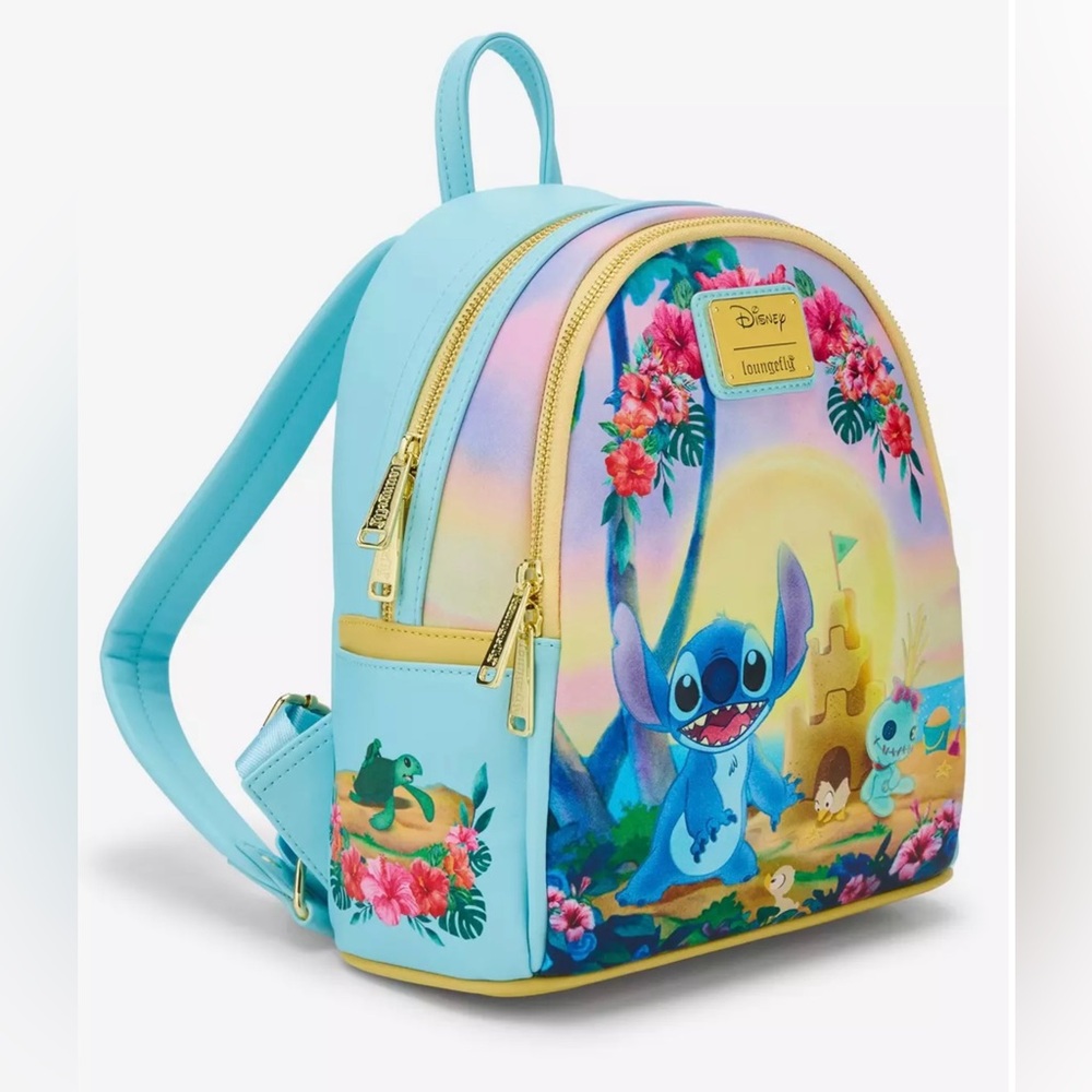Disney Lilo & Stitch Beach Scene Loungefly Backpack - Picture 2 of 4